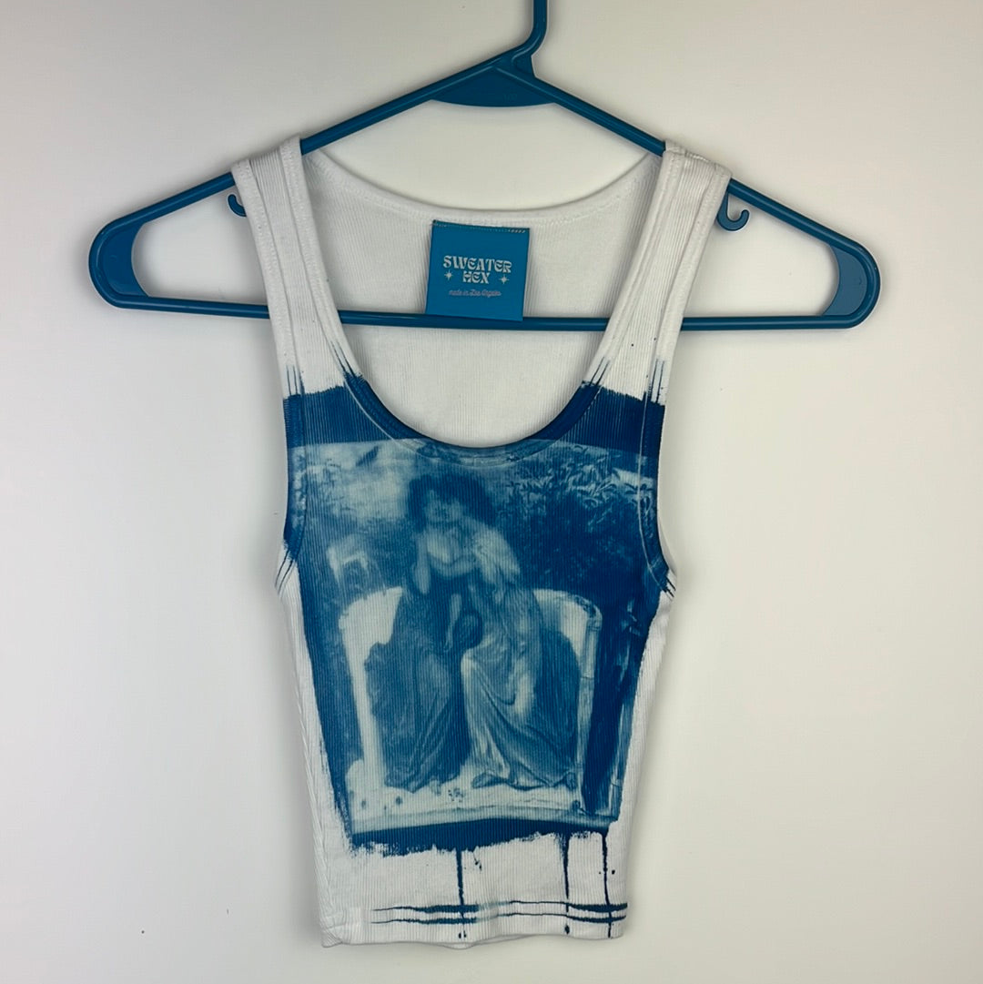 S ‘Sappho in the Garden’ Cropped Cotton Rib Tank