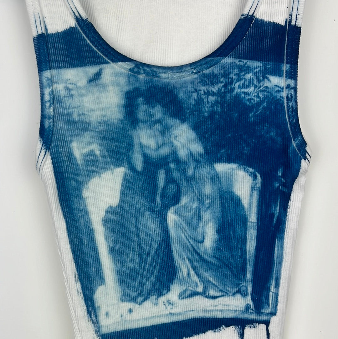 S ‘Sappho in the Garden’ Cropped Cotton Rib Tank